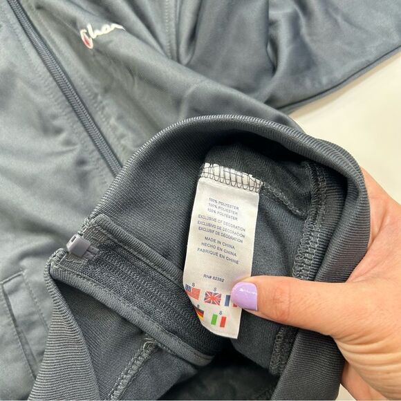 Champion Gray Track Jacket Long Sleeve Full Zipper Small - Picture 5 of 6